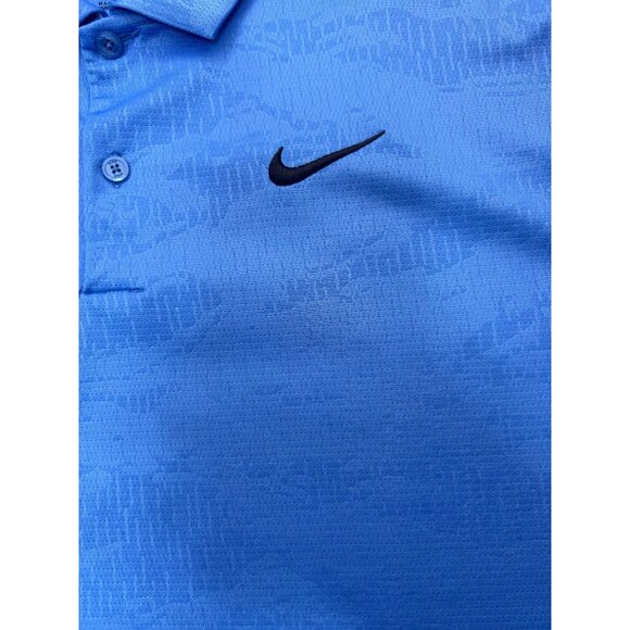 Nike‎ Mens Dri-Fit Standard Fit Polo Large Blue Subtle Camo - Picture 3 of 7